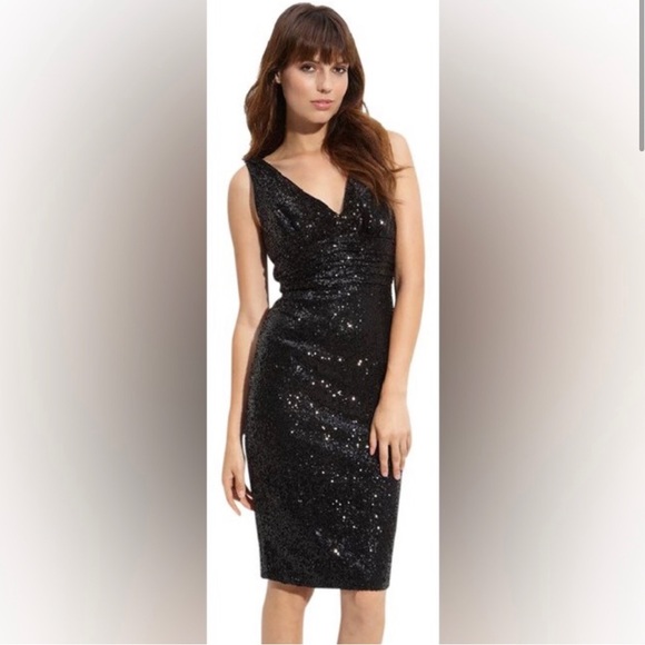 Eliza J Black Sequin Sheath Dress - Picture 2 of 7